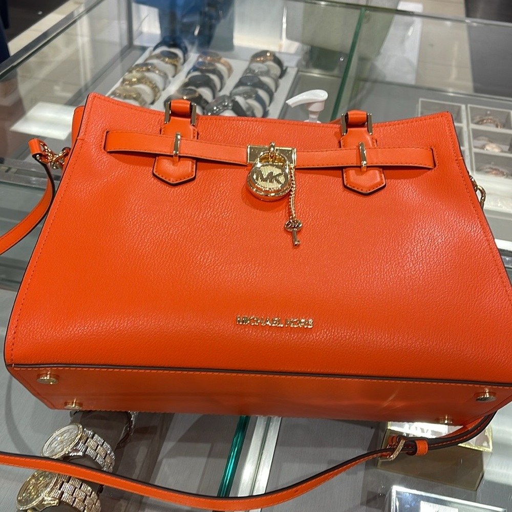 MICHAEL KORS HAMILTON MEDIUM SATCHEL 
 COLOR: Poppy 
NWT - Picture 7 of 16